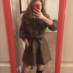 Brown Tweed Trench Coat